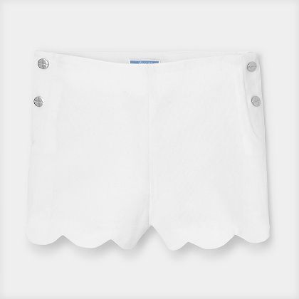 Shorts in piqué di cotone bambina - bianco