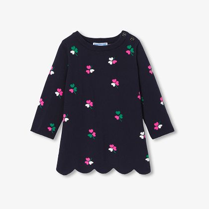 Abito bimba maniche lunghe in maglia tricot - blu navy