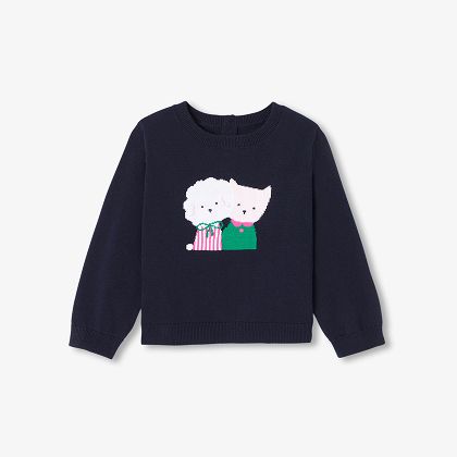 Maglione in cotone bimba - blu navy