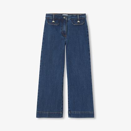 Jeans ampi bambina - denim moyen