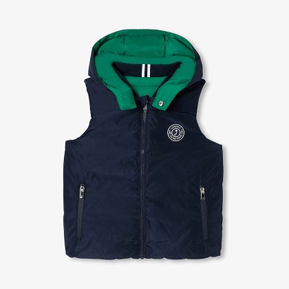 Piumino senza maniche double face bambino - blu navy/verde