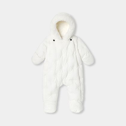 Tuta imbottita neonata bianco dolce