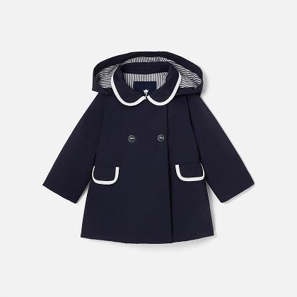Impermeabile pioggia bimba - blu navy e bianco