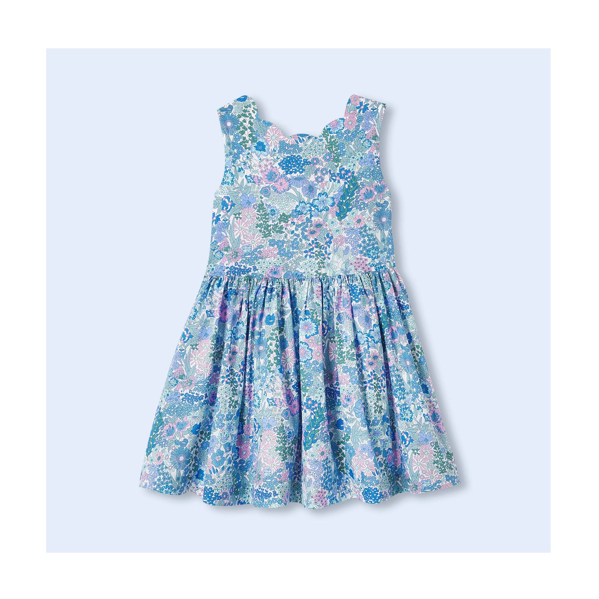 Abito in tessuto Liberty bambina - blu