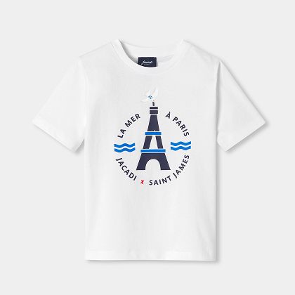 T-shirt in cotone bambino Jacadi x Saint James - blanc