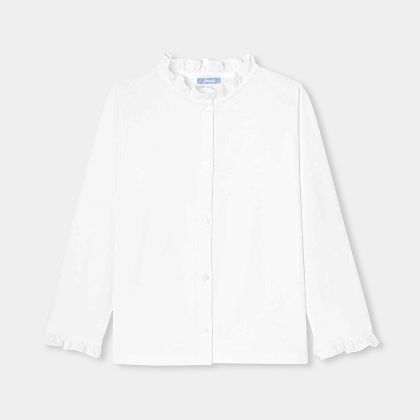 Blusa bambina in jersey di coton - bianca
