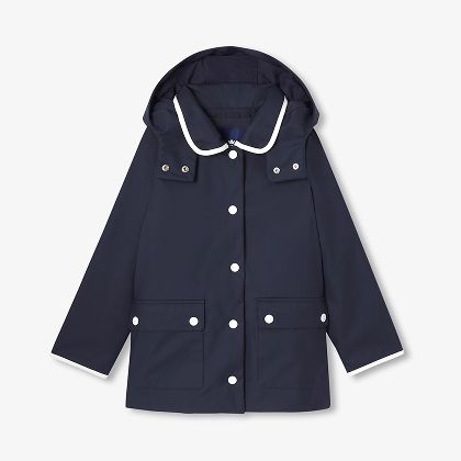 Impermeabile con cappuccio bemabina - blu navy