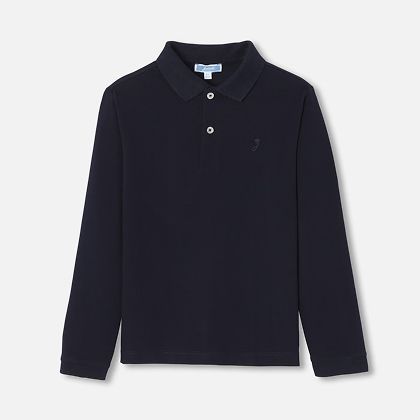 Polo maniche lunghe bambino - blu navy
