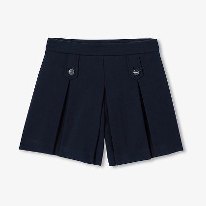 Gonna-pantalone in tessuto punto Milano - blu navy