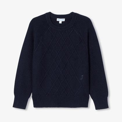 Maglioncino in cotone e lana bambino - blu navy