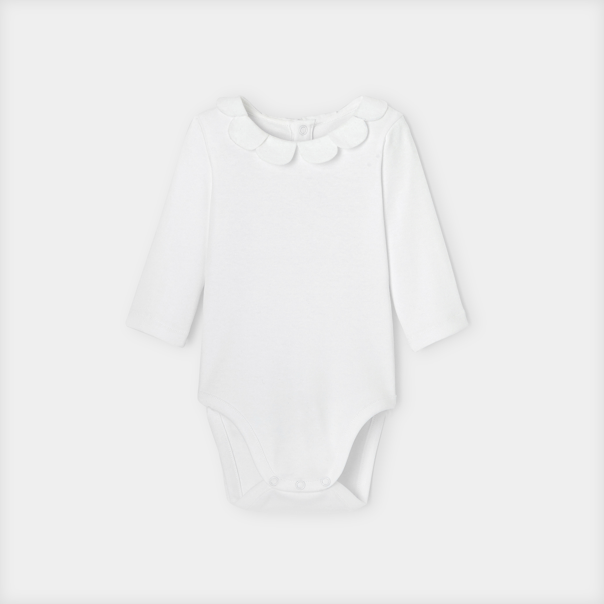 Jacadi - Body con colletto a petalo bimba - Bianco - Regalo di nascita ideale