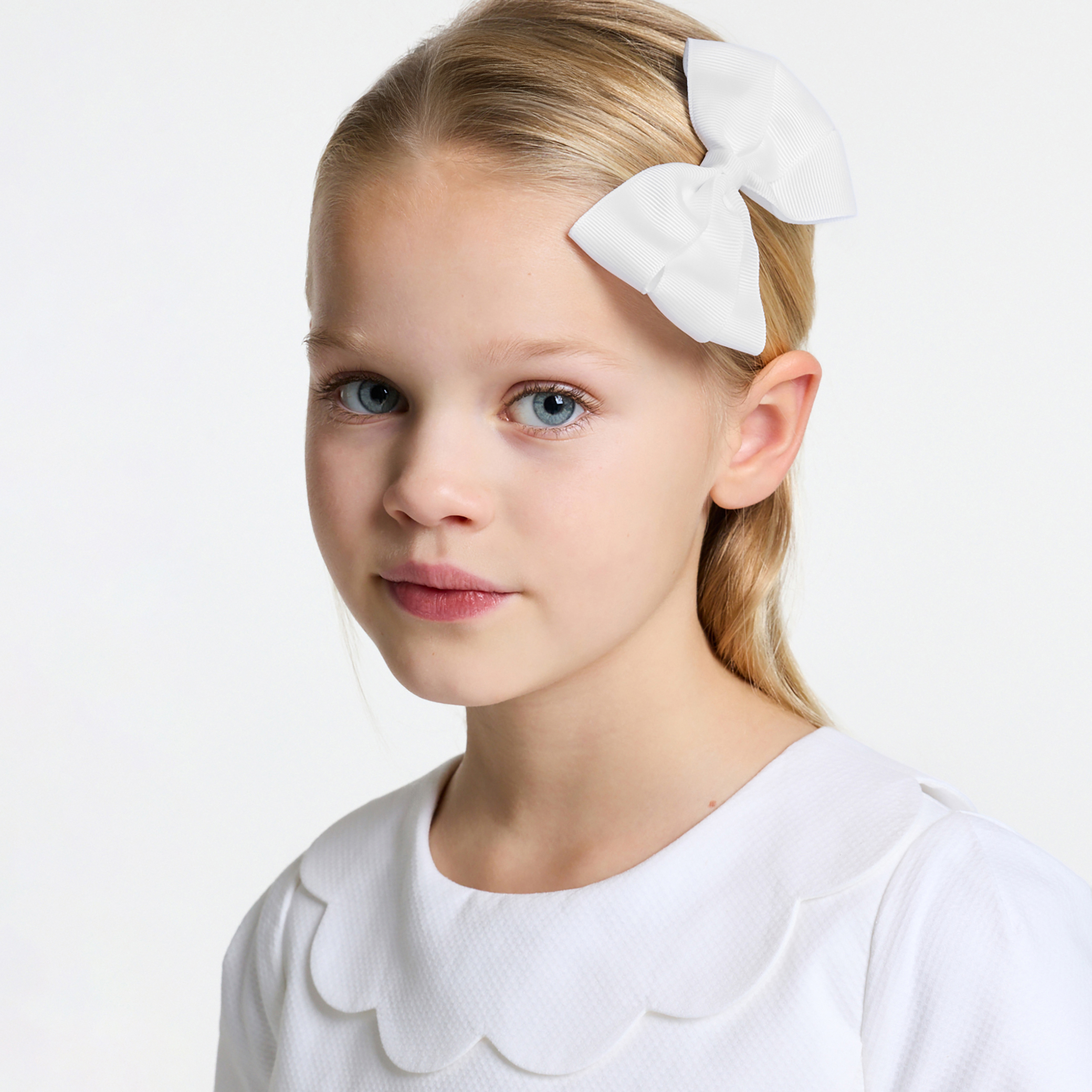 Jacadi - Molletta con fiocco grande bambina - Bianco