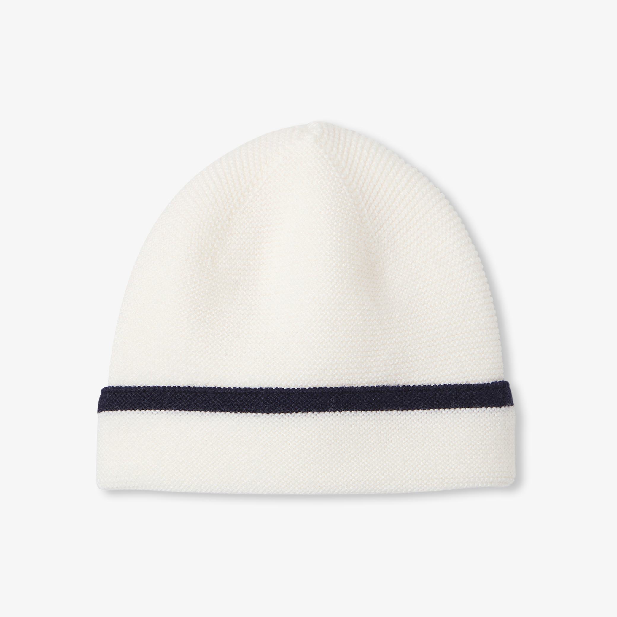 Jacadi - Berretto in lana neonato - Bianco/blu Navy - Regalo di nascita ideale