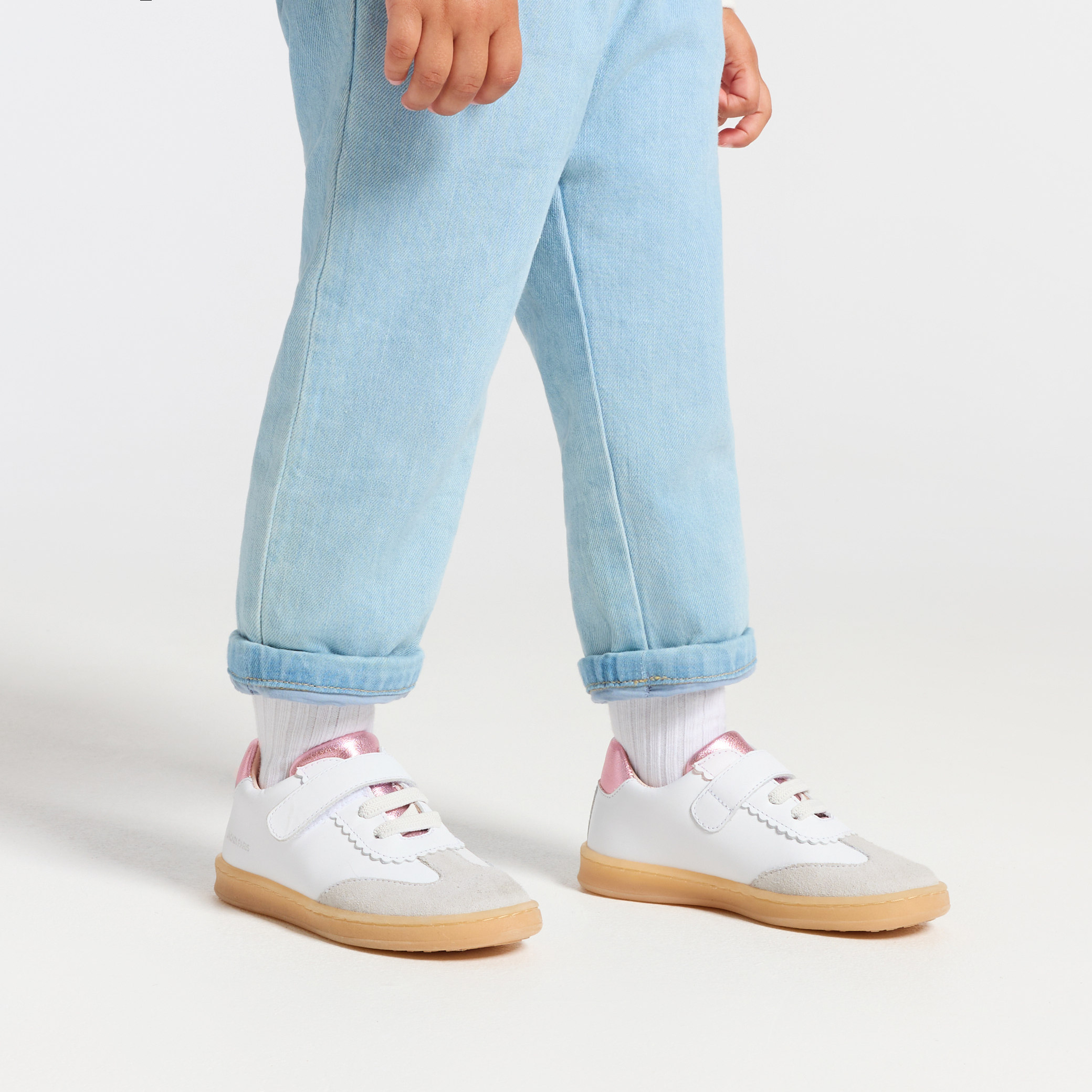 Jacadi - Sneakers bimba in pelle - Bianco/Rosa - Taglia: 20