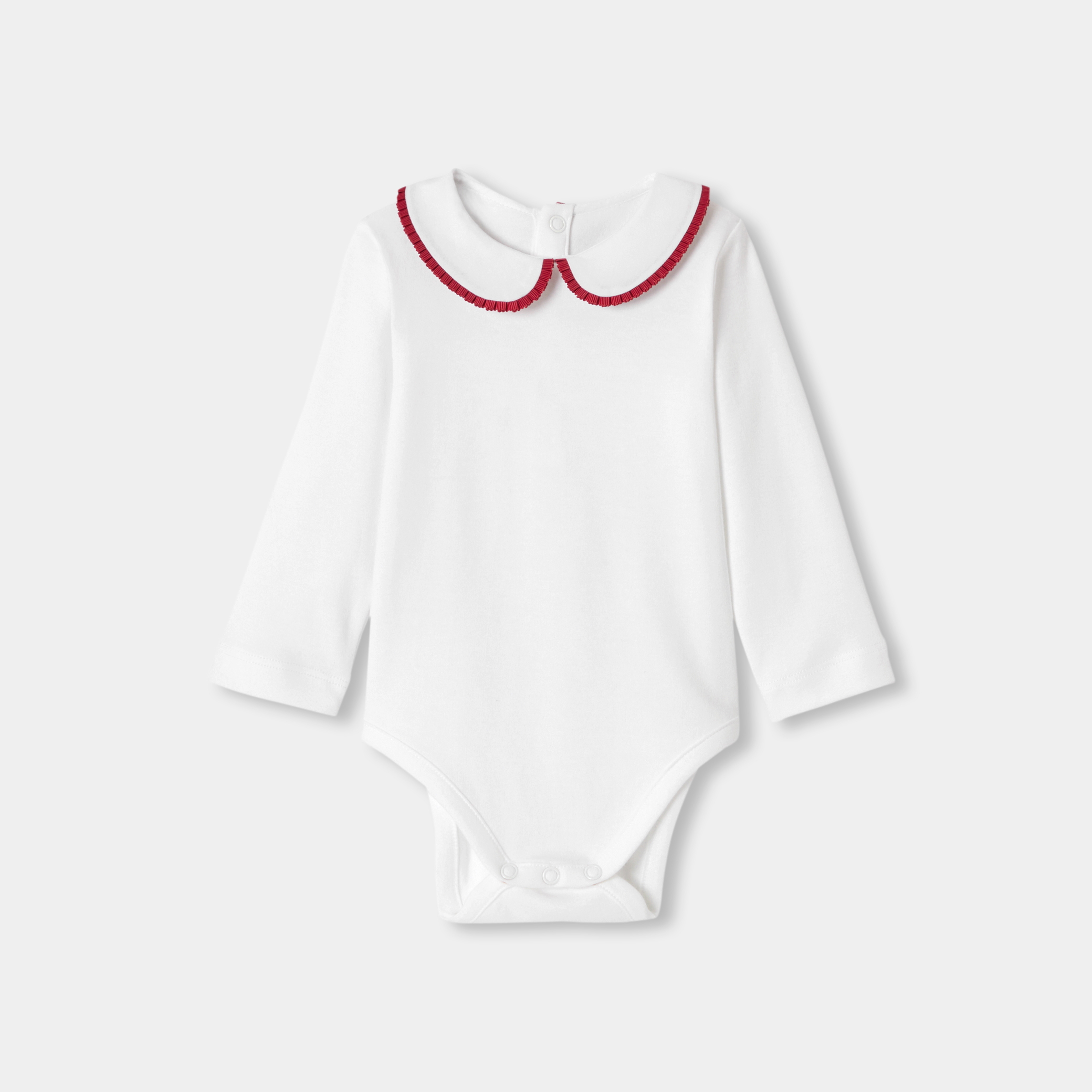 Jacadi - Body a maniche lunghe in cotone interlock bimba - Bianco - Taglia: 06M