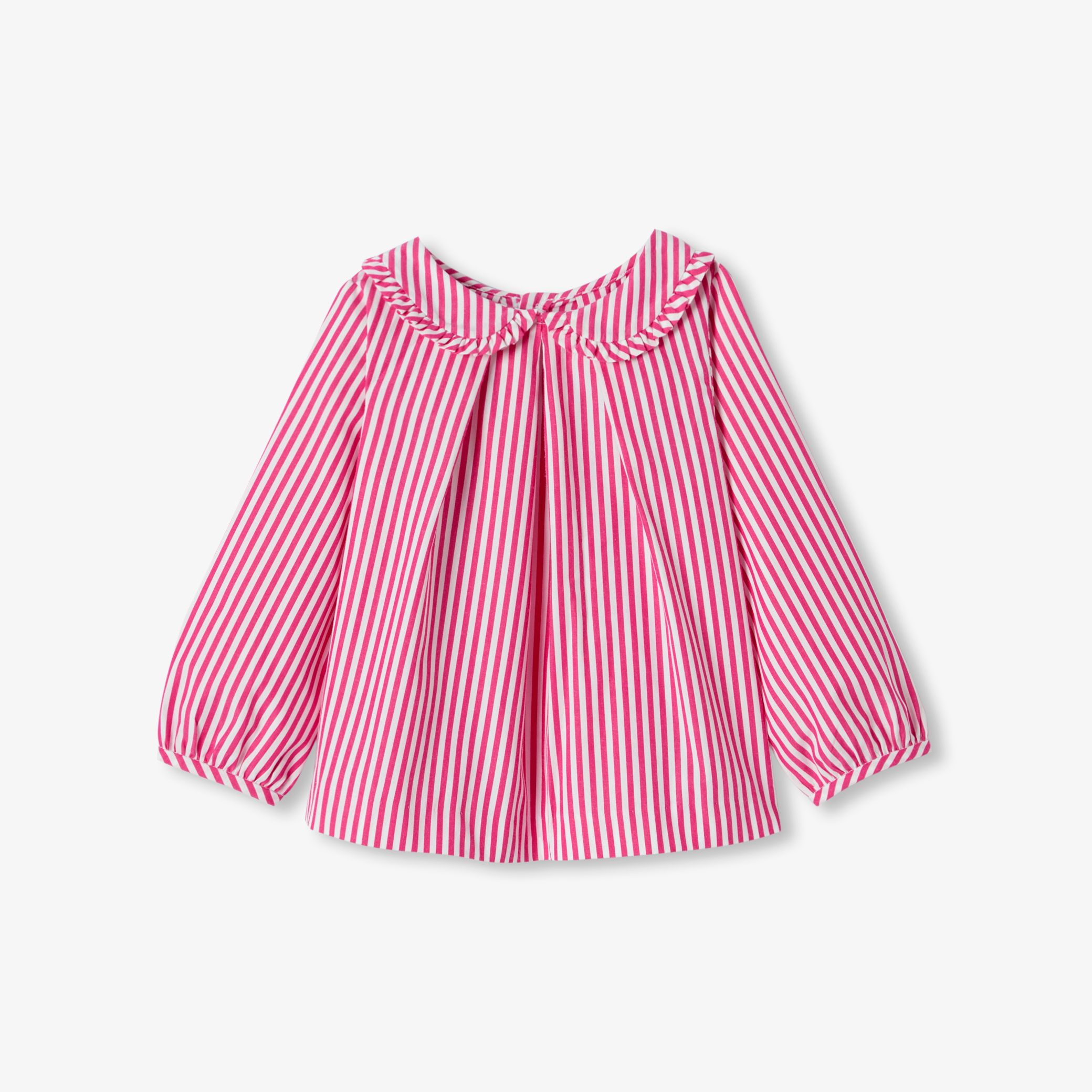 Jacadi - Blusa in popeline a righe bimba - Rosa - Taglia: 24M