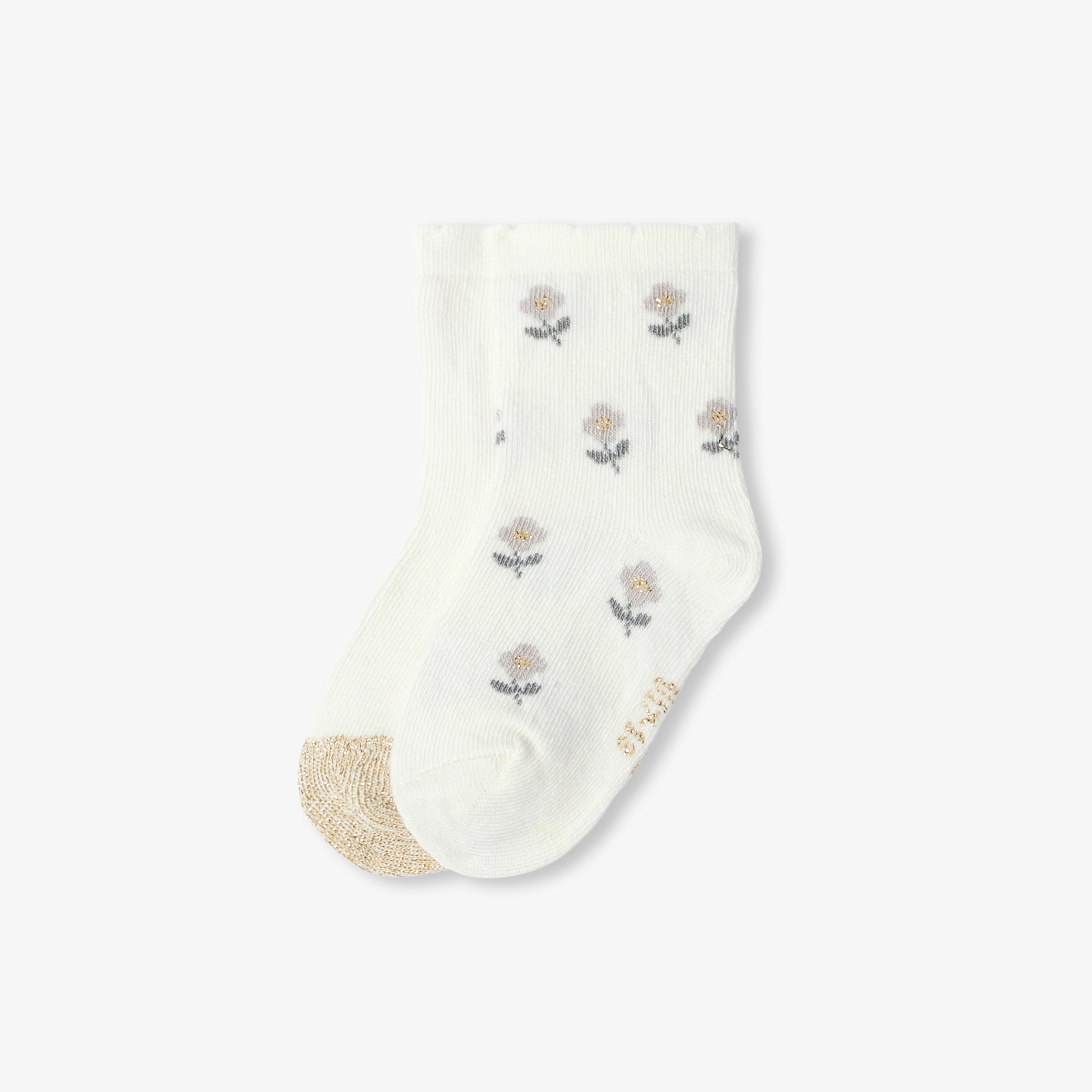 Jacadi - Set di due paia di calzini neonata - Bianco - Regalo di nascita ideale