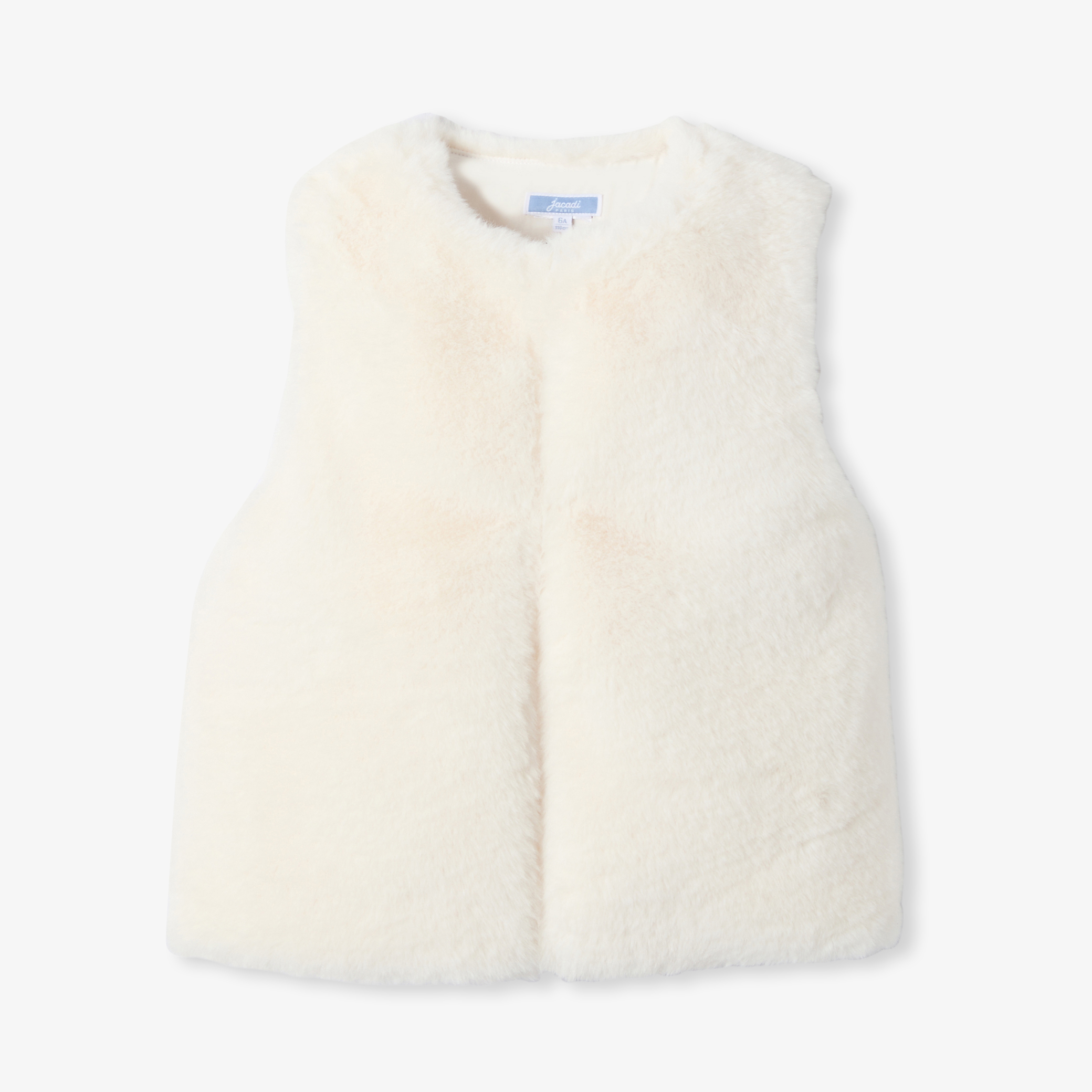 Jacadi - Gilet senza maniche in pelliccia sintetica bambina - Bianco - Taglia: 10A