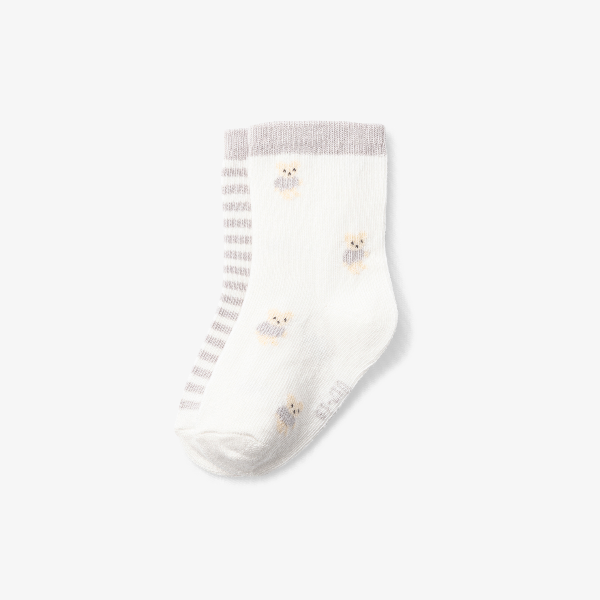 Jacadi - Set di due paia di calzini neonati - Grigio - Regalo di nascita ideale