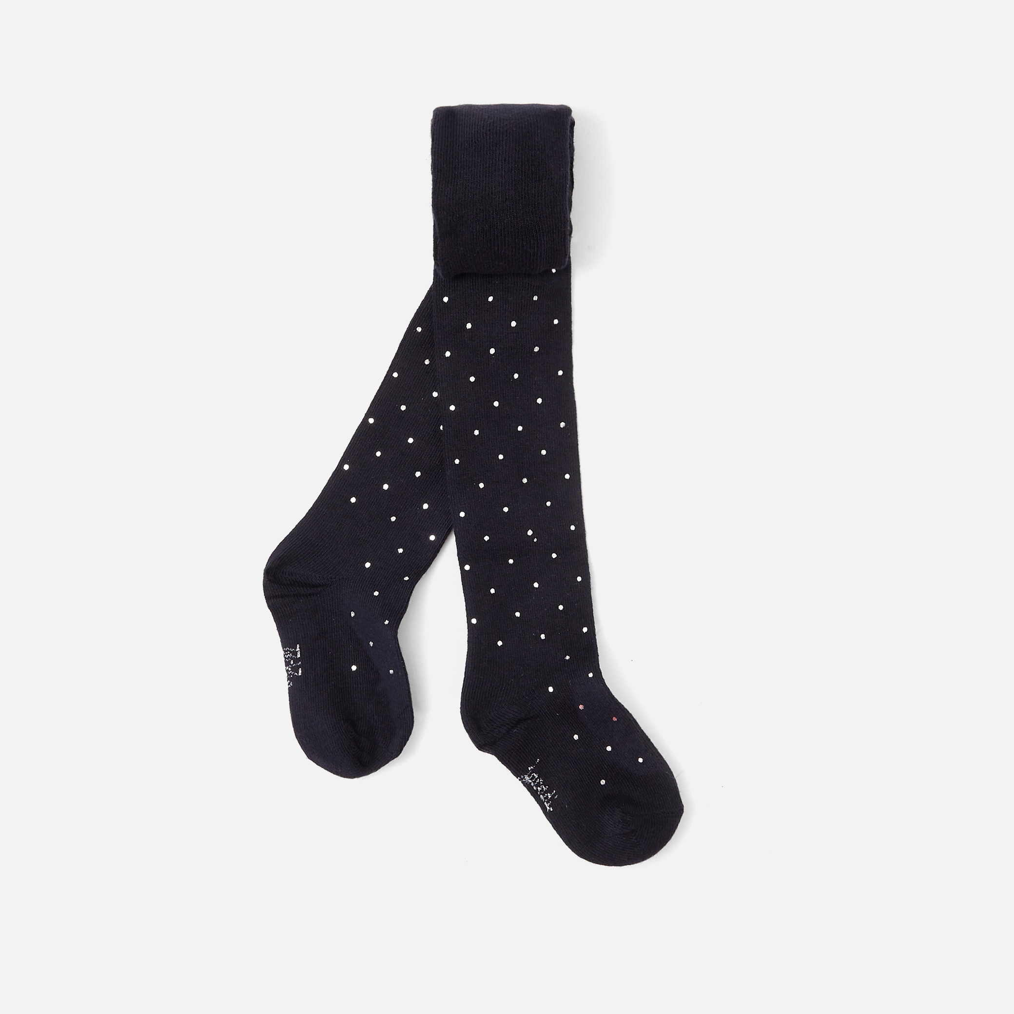 Collant a pois argentati bimba