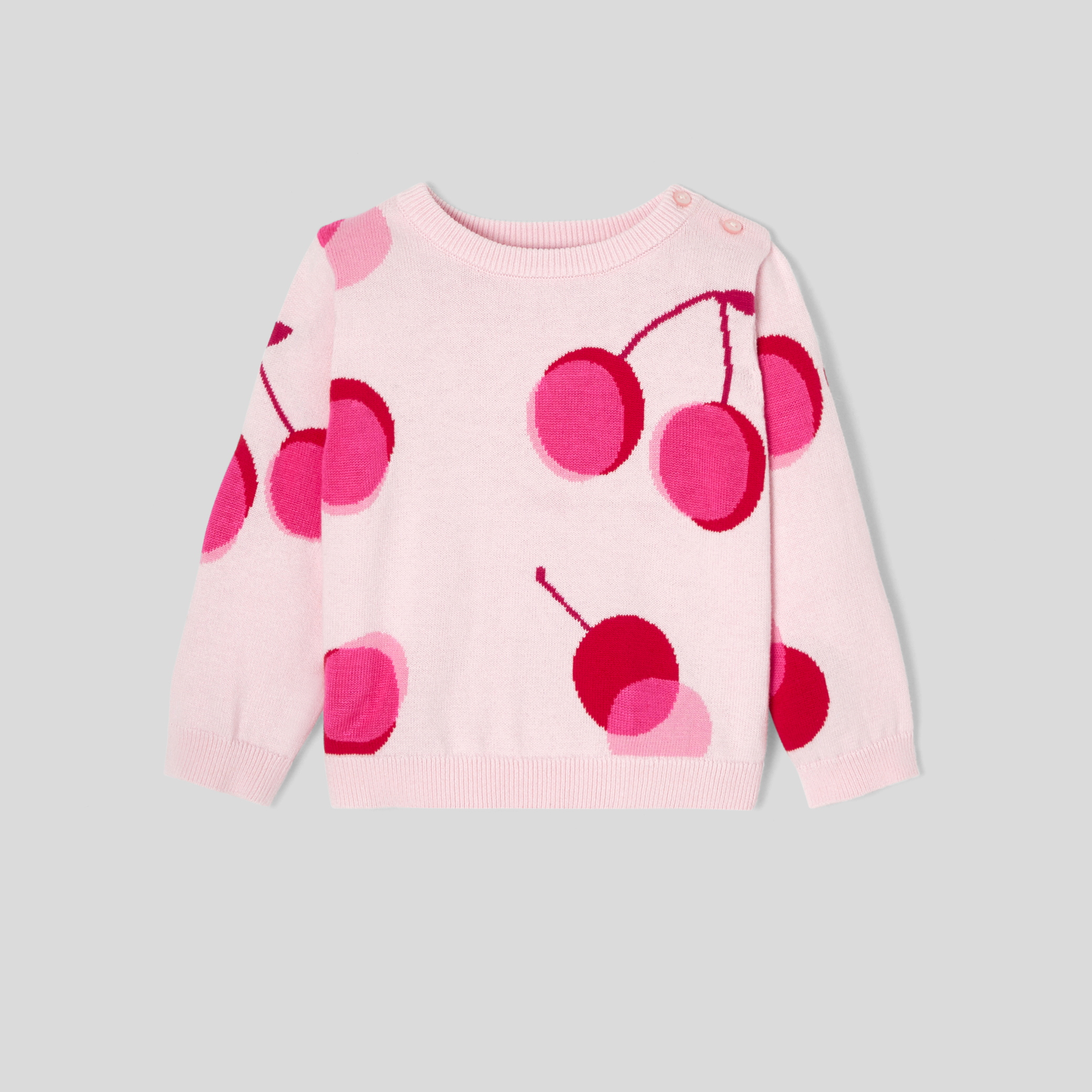 Pullover ciliegie a intarsio bimba