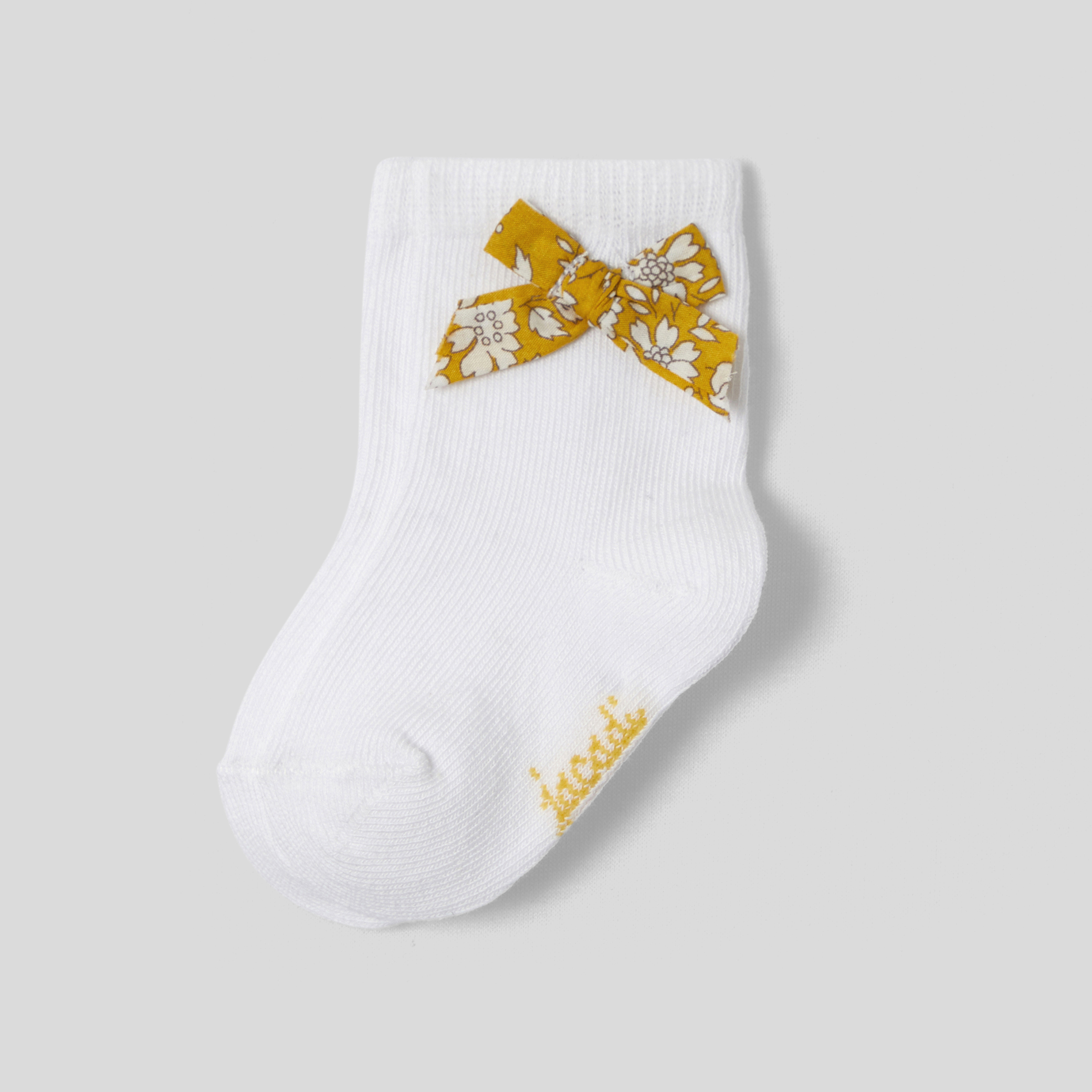 Calzini con fiocco in tessuto Liberty bimba