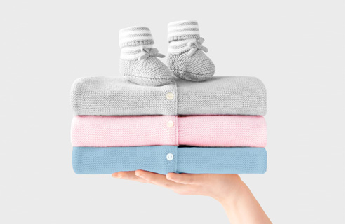 Cardigan in lana per bimbo e bimba