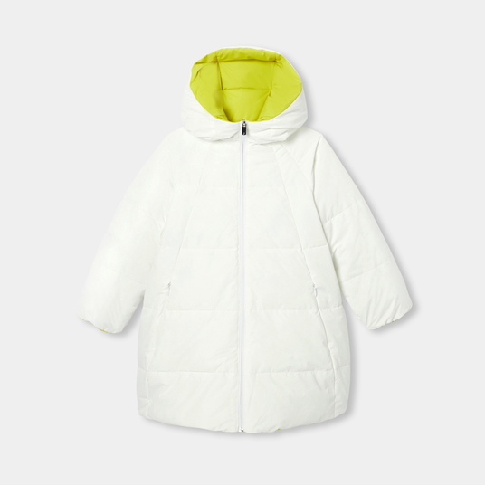 Piumino lungo bambina Bianco dolce Jacadi Paris