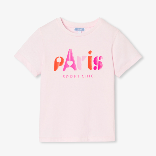 T-shirt a maniche corte bambina Rosa cipria Jacadi Paris