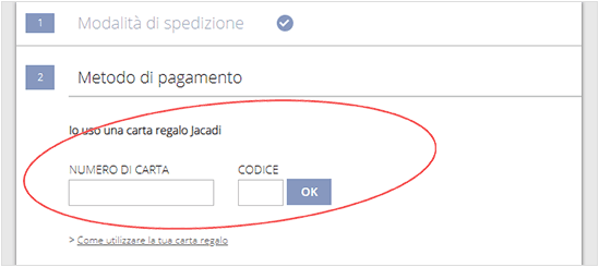 Utilizza la tua carta o e-carta regalo Utilizza la tua carta o e-carta regalo