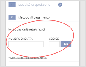 Utilizza la tua carta o e-carta regalo Utilizza la tua carta o e-carta regalo