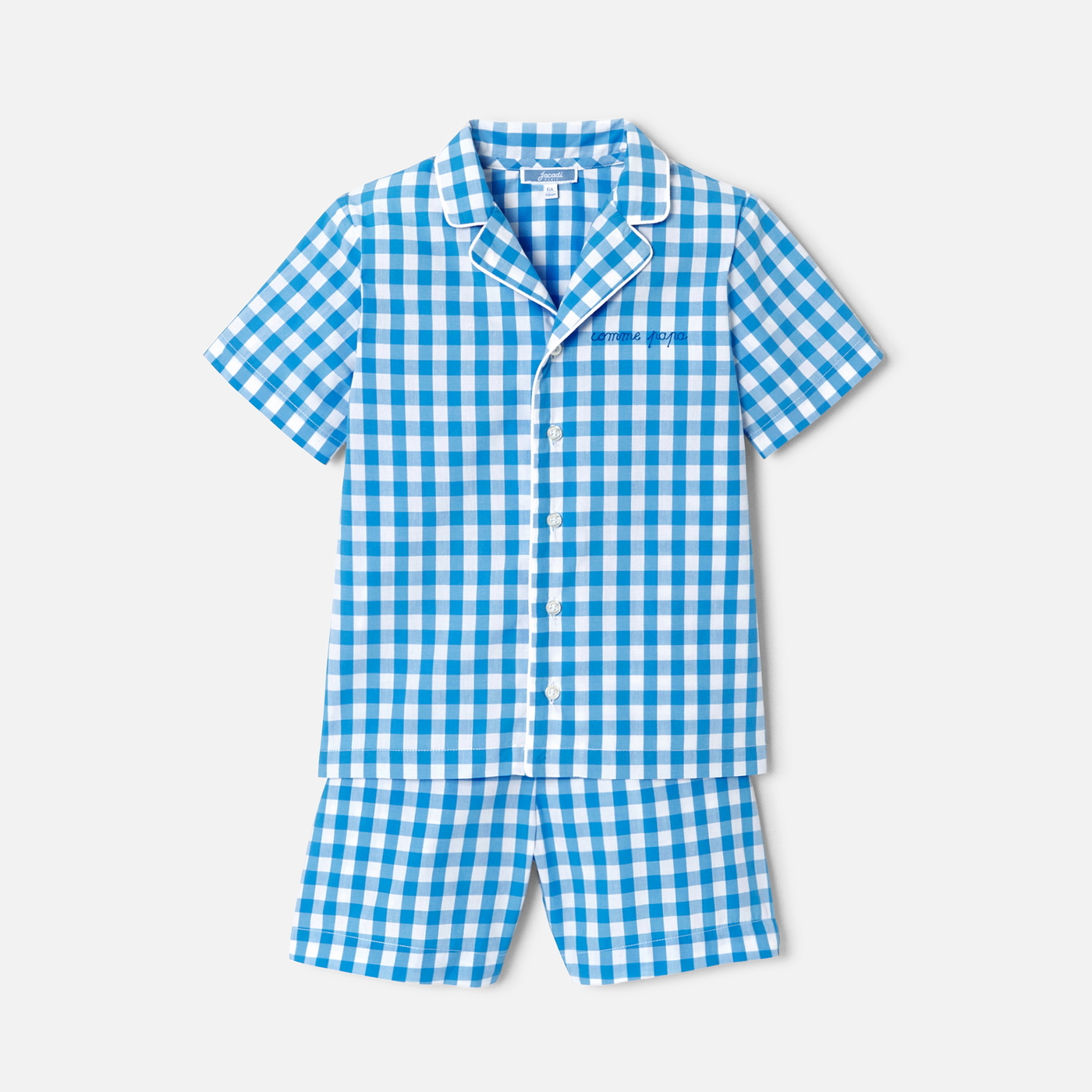Pigiama con pantaloncini a quadretti Vichy bambino Blu/bianco