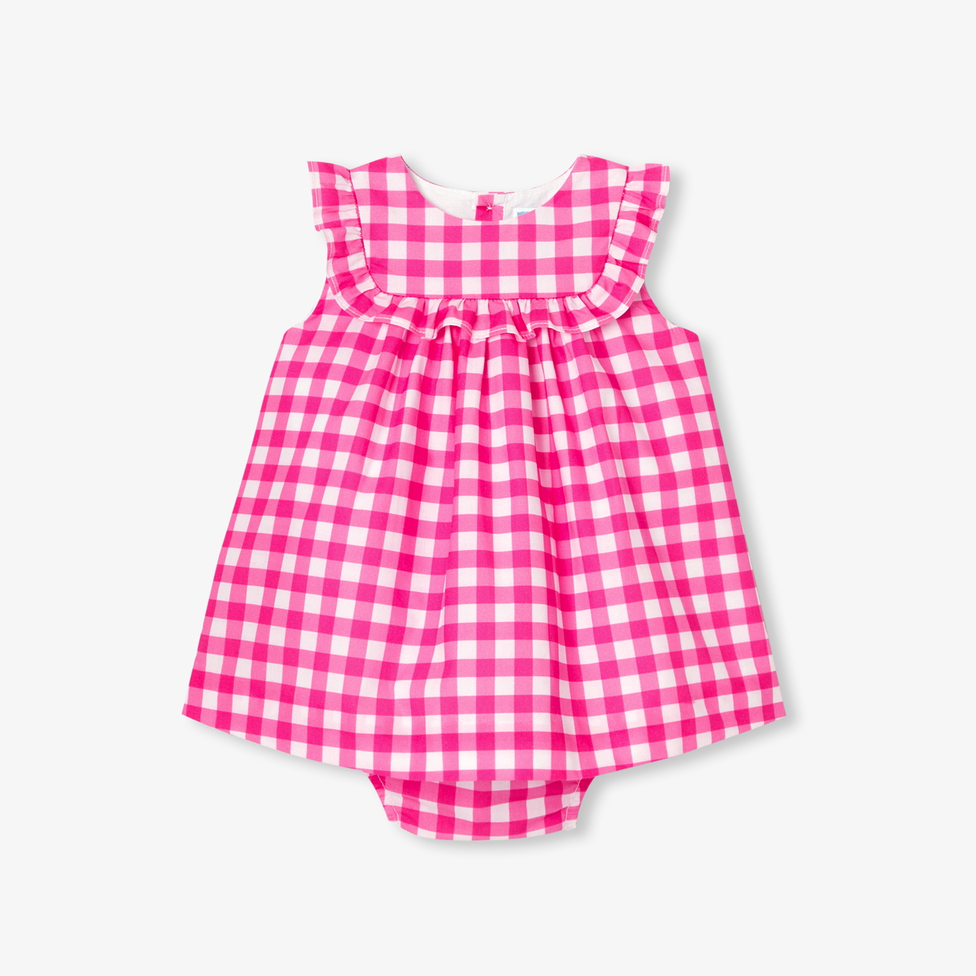 Abito a quadretti vichy bimba Rosa/bianco Jacadi Paris