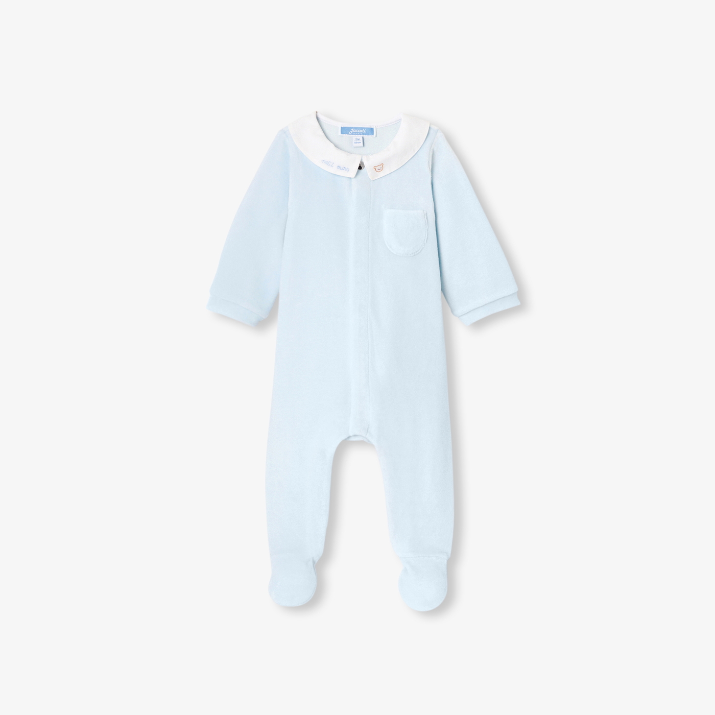 Pigiama in ciniglia neonato Blu chiaro Jacadi Paris