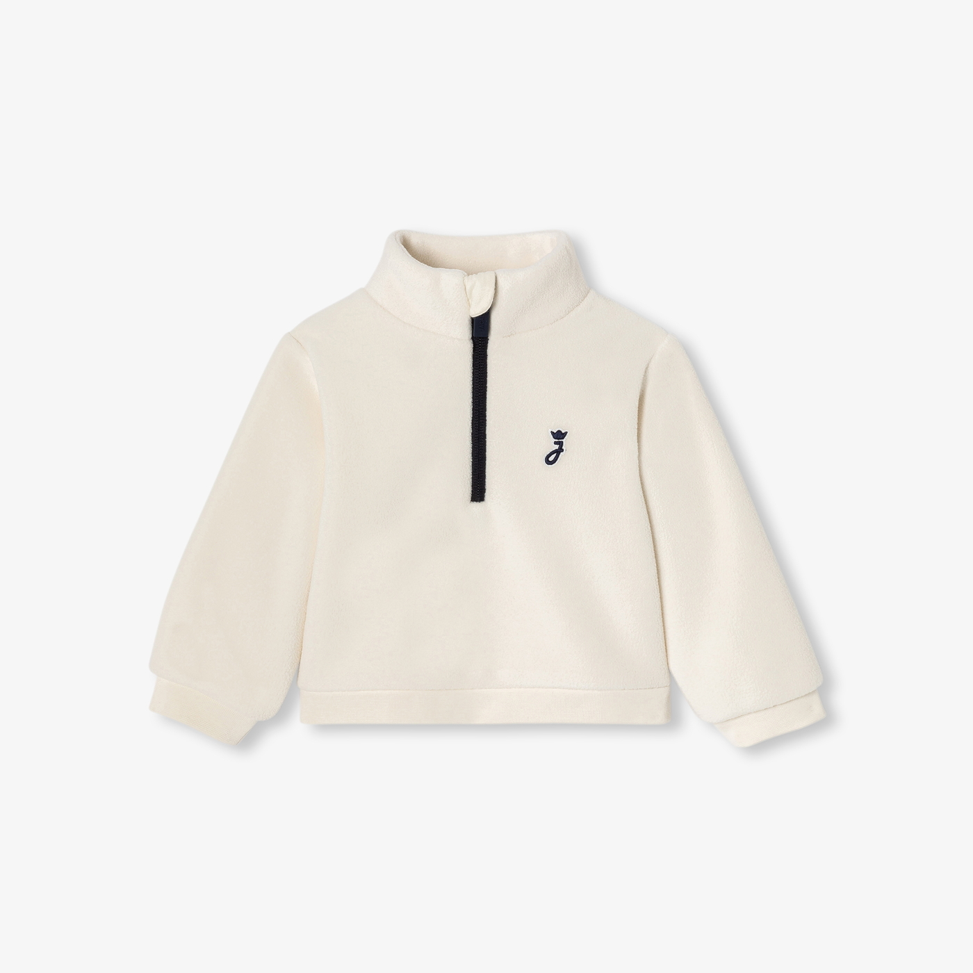 Felpa bimbo con zip in pile Bianco dolce Jacadi Paris