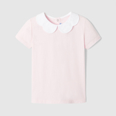 T-shirt con colletto smerlato bambina
